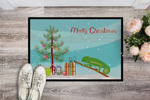 Carolines Treasures CK4540JMAT Chameleon Merry Christmas Indoor or Outdoor Mat Perspective: back
