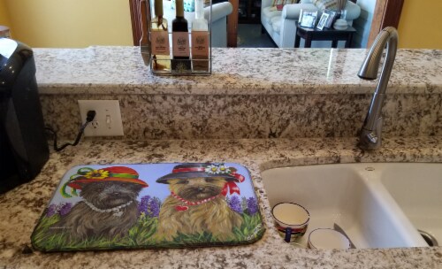 Carolines Treasures PPP3254DDM Cairn Terrier Sisters Dish Drying Mat Perspective: back
