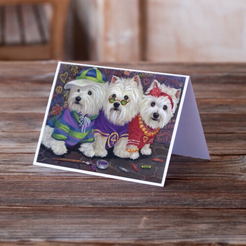 Carolines Treasures  PPP3280GCA7P Westie Free Spirits Greeting Cards and Envelop Perspective: back