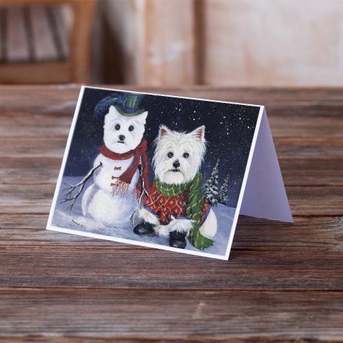Westie Christmas Self Portrait Greeting Cards and Envelopes Pack of 8, A7 Fred Meyer