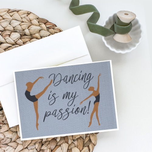 Dancing is My Passion Greeting Cards and Envelopes Pack of 8 Perspective: back