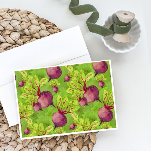 Carolines Treasures  BB7574GCA7P Watercolor Raddishes Greeting Cards and Envelop Perspective: back