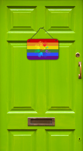 Carolines Treasures CK8020DS812 Gay Pride Peace Hands Wall or Door Hanging Prin Perspective: back