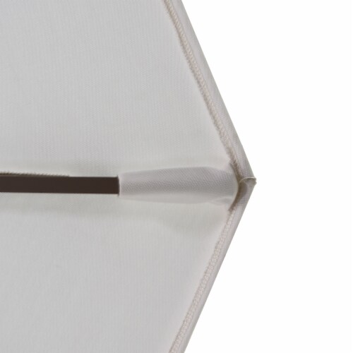 California Umbrella Market Patio Umbrella With Auto Tilt and Crank Lift - Charcoal/Matted White Perspective: back