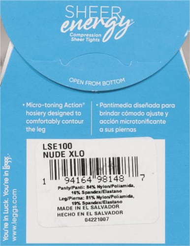 L'Eggs® Sheer Energy® Medium Support Sheer Pantyhose - Nude Perspective: back