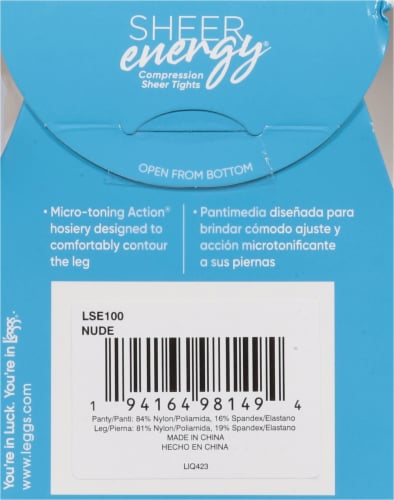L'eggs® Sheer Energy Medium Support Sheer Pantyhose - Nude Perspective: back