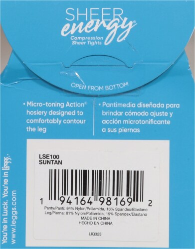 L'Eggs® Sheer Energy Medium Support Sheer Pantyhose - Suntan Perspective: back
