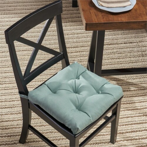 Noble House Bandel Indoor Fabric Classic Tufted Chair Cushion in Teal Perspective: back