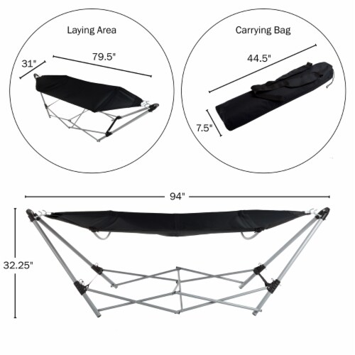 Lavish Home Portable Hammock With Stand Adult Size Camping Backyard Holds 250 Pounds, 1 unit