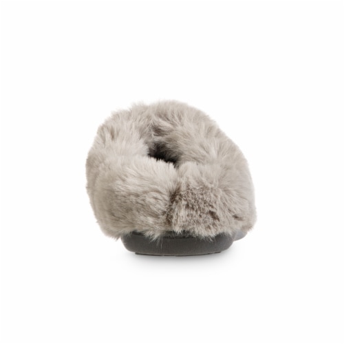 Isotoner® Samantha Sweater Knit Hoodback Slipper - Ash Perspective: back