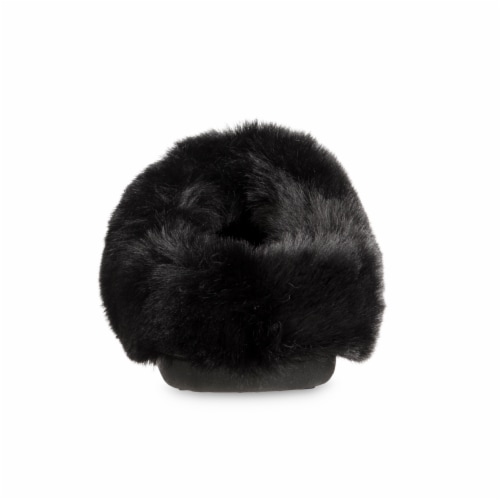Isotoner® Samantha Sweater Knit Hoodback Slipper - Black Perspective: back