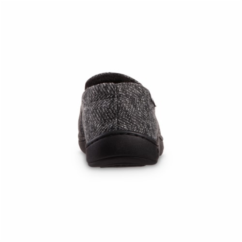 Isotoner® Herringbone Harvey Men's Moccasins - Black Perspective: back