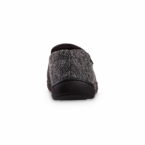 Isotoner® Herringbone Harvey Men's Moccasins - Black Perspective: back