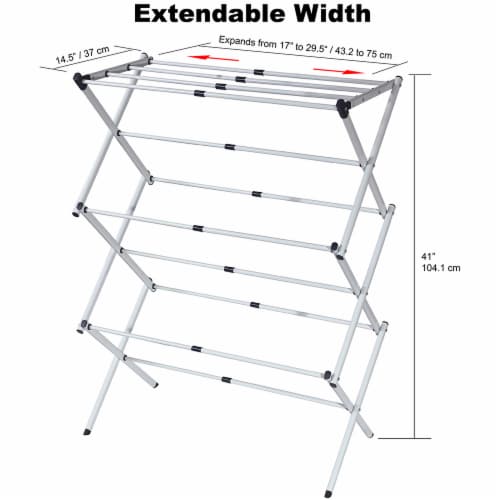 Home Basics 3-Tier Expandable Clothes Dryer Perspective: back