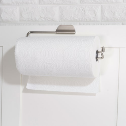 Home Basics Satin Nickel Over the Door Paper Towel Holder, Each - Fred