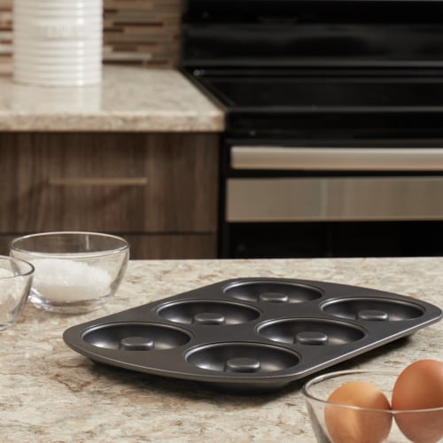 Home Basics 6-Cup Non-Stick Donut Pan, Black Perspective: back