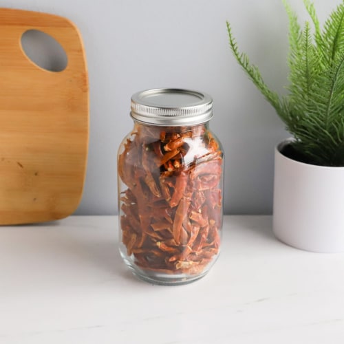 Home Basics 25 oz. Wide Mouth Clear Mason Canning Jar Perspective: back