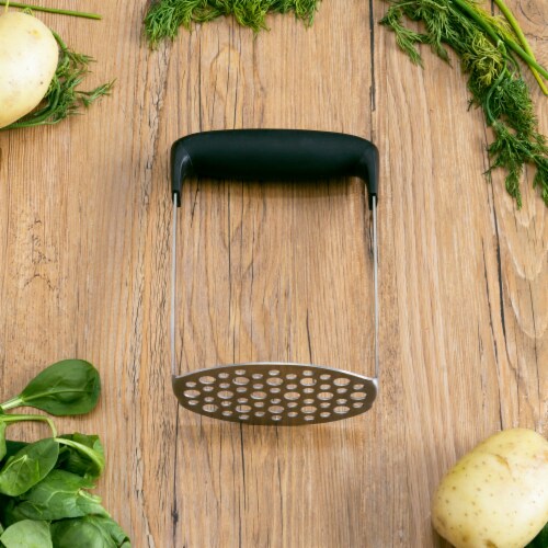 Home Basics Stainless Steel Potato Masher, Silver Perspective: back