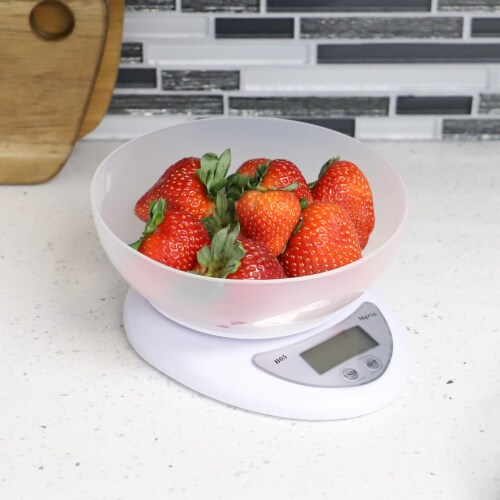 Home Basics Digital Food Scale with Plastic Bowl, White, Each - Kroger