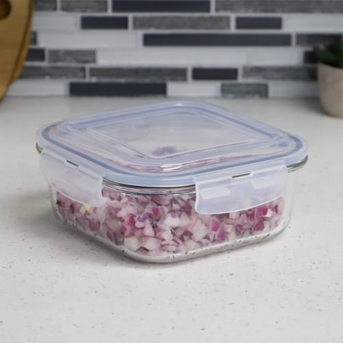 Michael Graves Design 40 oz High Borosilicate Glass Food Storage Container with  Rubber Seal Perspective: back