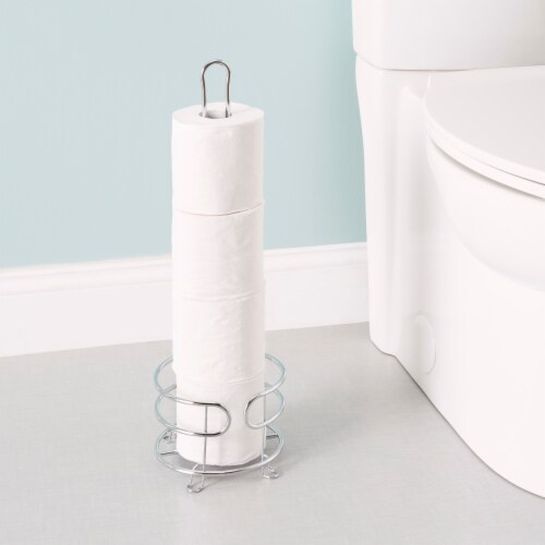 Home Basics Chrome Plated Steel Bath Tissue Reserve Perspective: back