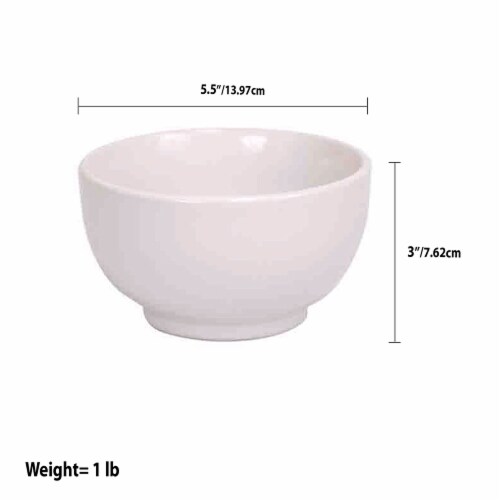Home Basics Ceramic Cereal Bowl, White Perspective: back