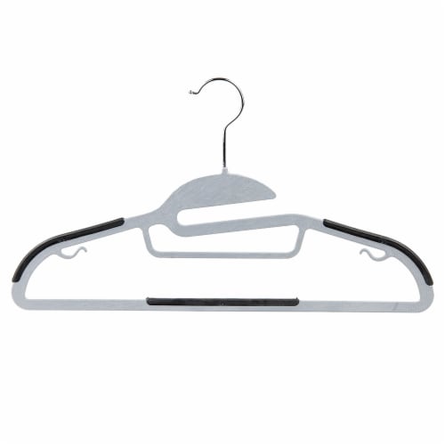 Home Basics Plastic Non-Slip Hanger, (Pack of 10), Black Perspective: back