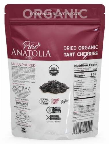 Pure Anatolia Dried OrganicTart Cherries Perspective: back