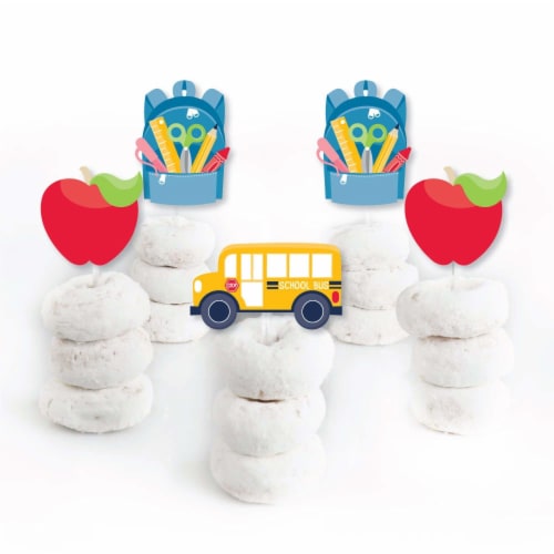 Big Dot of Happiness Back to School Cupcake Toppers First Day of School Treat Picks 24 Ct Perspective: back