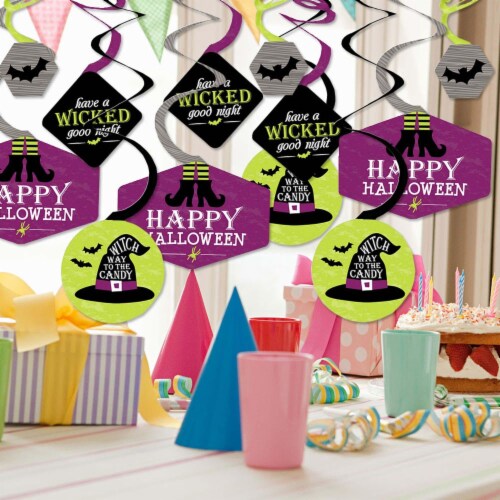 Big Dot of Happiness Happy Halloween - Witch Party Hanging Decor - Party Decor Swirls 40 Ct Perspective: back
