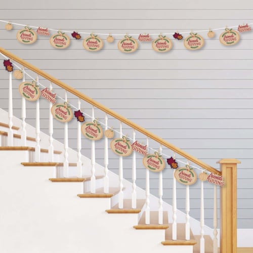 Big Dot of Happiness Friends Thanksgiving Feast Party Decor Clothespin Garland Banner 44 Pc Perspective: back