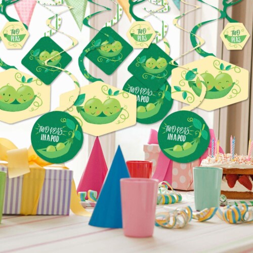 Big Dot of Happiness Double the Fun Twins Two Peas in a Pod Hanging Party Decor Swirls 40 Ct Perspective: back