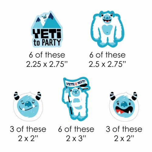 Big Dot of Happiness Yeti to Party Paper Straw Decor Abominable Snowman Striped Straws 24 Ct Perspective: back
