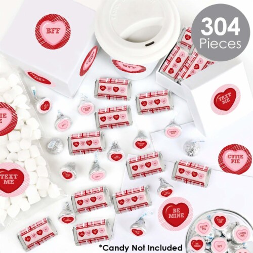Big Dot of Happiness Conversation Hearts - Valentine's Day Candy Favor Kit - 304 Pcs Perspective: back
