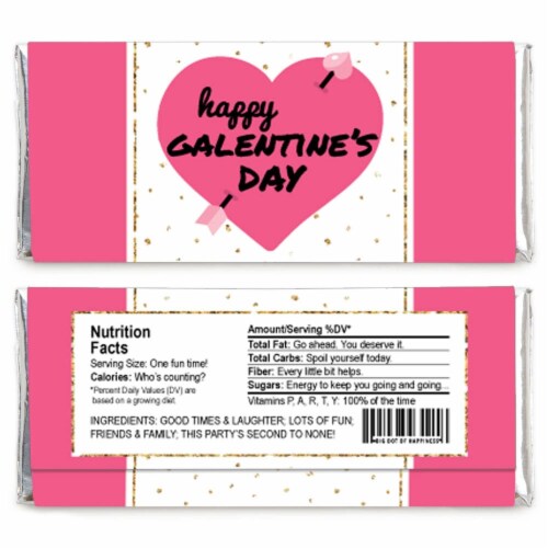 Big Dot of Happiness Be My Galentine - Candy Bar Wrapper Valentine's Day Party Favors - 24 Ct Perspective: back