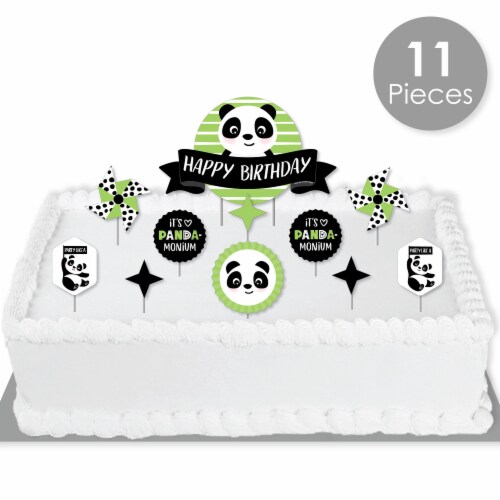 Big Dot of Happiness Party Like a Panda Bear - Birthday Decor Kit - Cake Topper Set 11 Pc Perspective: back