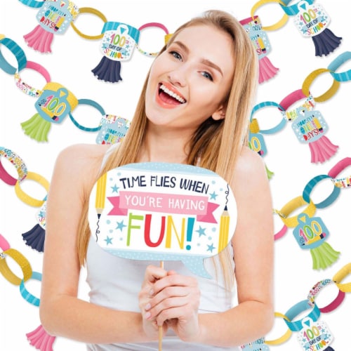 Big Dot of Happiness Happy 100th Day of School Decor - Party Supplies Kit - Doterrific Bundle Perspective: back