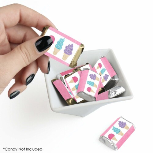 Big Dot of Happiness Scoop Up the Fun - Ice Cream Mini Candy Bar Wrapper - Party Favors 40 Ct Perspective: back