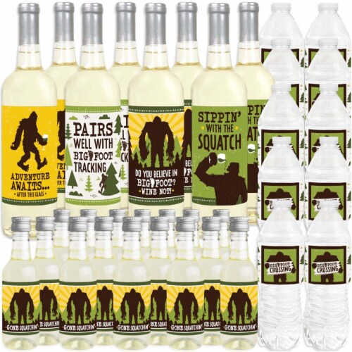 Big Dot of Happiness Sasquatch Crossing - Bigfoot Party Decor - Beverage Bar Kit - 34 Pieces Perspective: back