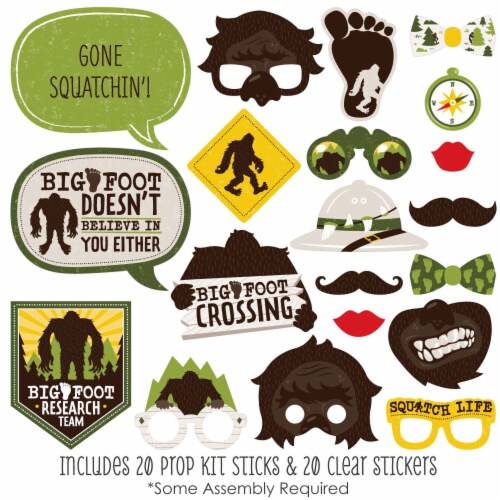 Big Dot of Happiness Sasquatch Crossing - Bigfoot Party or Birthday Photo Booth Props 20 Ct Perspective: back