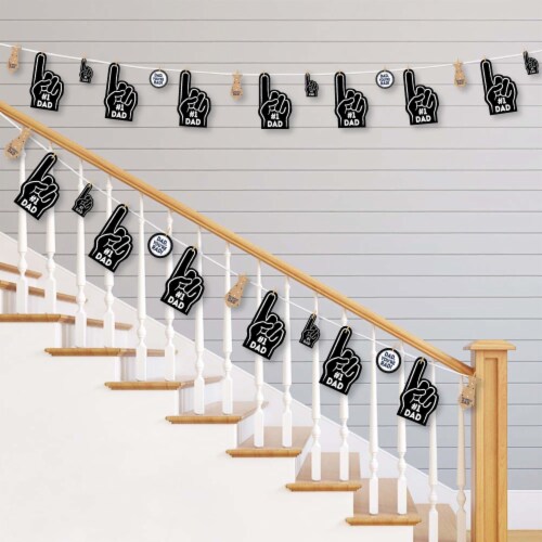 Big Dot of Happiness My Dad is Rad Father's Day Party Decor Clothespin Garland Banner 44 Pc Perspective: back
