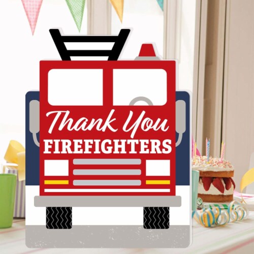 Big Dot of Happiness Thank You Firefighters Appreciation Giant Greeting Card Jumborific Card Perspective: back