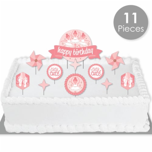 Big Dot of Happiness Tutu Cute Ballerina - Ballet Birthday Decor Kit - Cake Topper Set 11 Pc Perspective: back