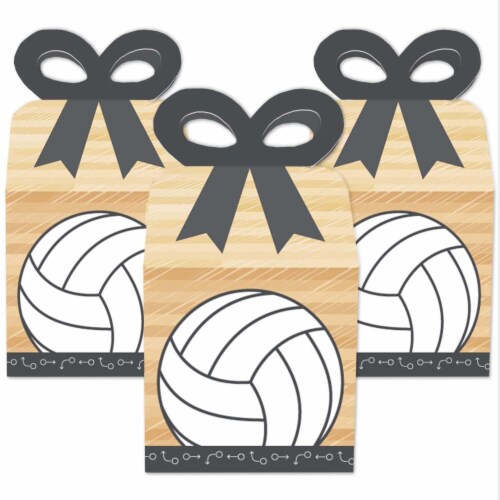 Big Dot of Happiness Bump, Set, Spike Volleyball Square Favor Gift Box Party Bow Boxes 12 Ct Perspective: back