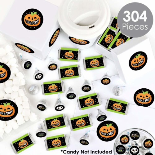 Big Dot of Happiness Jack-O'-Lantern Halloween - Kids Party Candy Favor Sticker Kit - 304 Pc Perspective: back