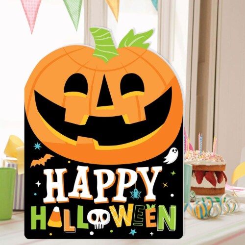 Big Dot of Happiness Jack-O'-Lantern Halloween - Kids Giant Greeting Card - Jumborific Card Perspective: back
