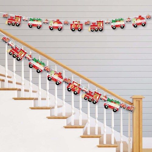 Big Dot of Happiness Christmas Train Holiday Party DIY Decor Clothespin Garland Banner 44 Pc Perspective: back