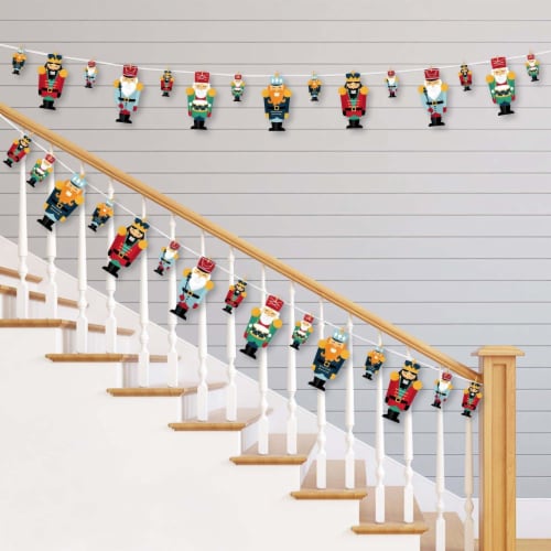Big Dot of Happiness Christmas Nutcracker Holiday Party Decor Clothespin Garland Banner 44 Pc Perspective: back