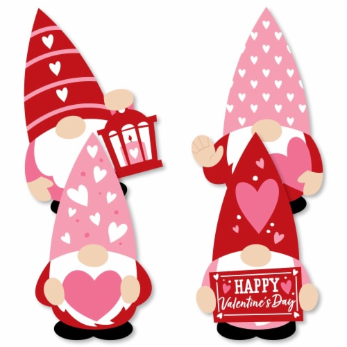 Big Dot of Happiness Valentine Gnomes - Decor DIY Valentine’s Day Party Essentials - 20 Ct Perspective: back