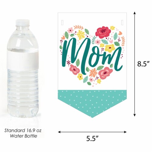 Big Dot of Happiness Colorful Floral Happy Mother's Day Bunting Banner Décor Perspective: back